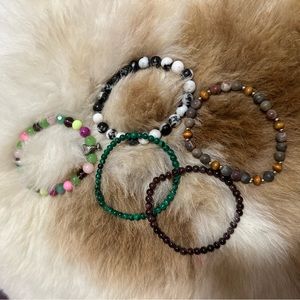 5 different stone bracelets